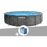 Kit piscine tubulaire intex baltik ronde 4, 57 x 1, 22 m + b�che � bulles