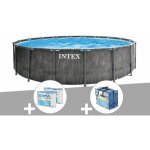 Kit piscine tubulaire intex baltik ronde 4, 57 x 1, 22 m + b�che � bulles + 6 cartouches de filtration ...