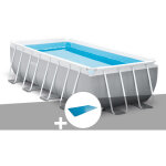 Intex - kit piscine tubulaire prism frame rectangulaire 4, 88 x 2, 44 x 1, 07 m + b�che � bulles