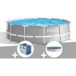 Intex - kit piscine tubulaire prism frame ronde 3, 66 x 1, 22 m + bche  bulles + bche de protection ...