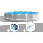 Intex - kit piscine tubulaire prism frame ronde 5, 49 x 1, 22 m + bche  bulles + kit d'entretien