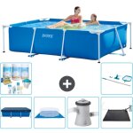 Intex - piscine cadre rectangulaire 220 x 150 x 60 cm - bleue - incluse accessoire cb97 Intex - piscine cadre rectangulaire 220 x 150 x 60 cm - bleue - incluse accessoire cb97