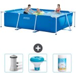 Intex - piscine cadre rectangulaire 300 x 200 x 75 cm - bleue - incluse accessoire cb77 Intex - piscine cadre rectangulaire 300 x 200 x 75 cm - bleue - incluse accessoire cb77