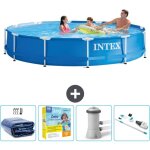 Intex - piscine cadre rond - 366 x 76 cm - bleue - incluse accessoire cb12 Intex - piscine cadre rond - 366 x 76 cm - bleue - incluse accessoire cb12