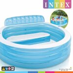 Intex ? piscine gonflable enfant 224 x 216 x 76 cm ? capacit� 590 litres ? banc int�gr� avec dossier ...