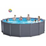 Intex - piscine tubulaire ronde graphite 4, 78 x 1, 24 m Intex - piscine tubulaire ronde graphite 4, 78 x 1, 24 m