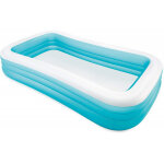 Intex ? piscinette enfant double boudins gonflables ? dimensions 203 x 152 x h 18 cm ? couleur bleu ? ...