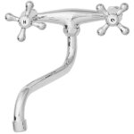 Invena - robinet cuisine mitigeur chrome mural bec inf�rieur manettes croisillons