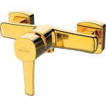 Robinet douche avec mitigeur  levier simple mural laiton dor