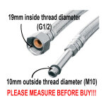 Invena - tuyau flexible d'alimentation pour robinet 1 / 2 x m10x1 de longueur 40cm