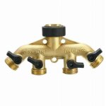 Inverseur de vanne  bille 4 voies en cuivre, inverseur de robinet, arrosage de jardin, irrigation agricole, ...