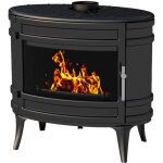Invicta pole  bois fonte mandor anthracite, flamme verte, 65  145m - 12kw