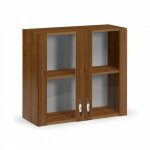 Argonauta - armoire murale 2 portes noyer antique en bois mlamin h. 72x80x32 cm
