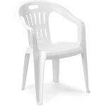 Iperbriko - chaise d'extrieur piona en plastique blanc avec accoudoirs