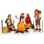 Magiedinatale - ensemble de f�te de ski alpin lemax - 4 pi�ces pour village de no�l