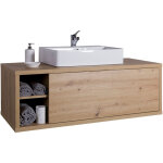 Iperbriko - meuble de lavabo avec lavabo - 123x42x51 cm