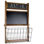 Webmarketpoint - porte - lettres en bois 1 place avec ardoise familiale cm45x14, 5h66, 5