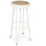 Bizzotto - tabouret de bar 44x44x74 cm marron et blanc