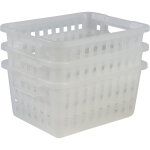 Iris ohyama, lot de 3 paniers de rangement, 11. 6 l, empilable, l25. 5 x l32. 5 x h15 cm, transparent ...