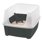 Iris ohyama, bac � liti�re avec bords hauts, pour chat, grise, clh - 12