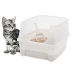Iris ohyama, bac � liti�re pour chat avec c�t�s hauts, pas de d�versement de liti�re, bord haut amovible, ...