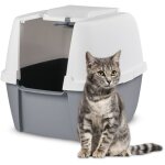 Iris ohyama, maison de toilette pour chat avec pelle xxl, gris, clh - 17j