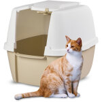 Iris ohyama, bac � liti�re jumbo � capuchon, ferm�e, pour chat, cat litter box, clh - 17j, blanc / beige ...