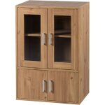Iris ohyama, meuble, biblioth�que de rangement, vaisselier, buffet avec 4 �tag�res et 4 portes / design ...