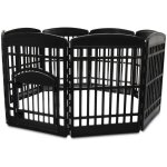 Iris ohyama, parc pour chien int�rieur, ext�rieur avec 8 panneaux & porte verrouillable, h80cm, noir, ...
