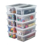 Iris ohyama, petite boite de rangement multi - usages, 5l, lot de 10, transparent, mcb - 5