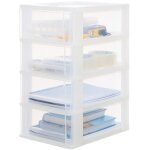 Iris ohyama, tour de rangement, organisateur plastique, 4 tiroirs, 7 l, poignes ergonomiques, facile ...