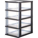 Iris ohyama, tour de rangement, organisateur plastique, 4 tiroirs, 7 l, poignes ergonomiques, facile ...
