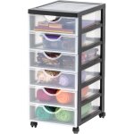 Iris ohyama, tour de rangement, organisateur plastique, 6 tiroirs, 7 l, poign�es ergonomiques, facile ...