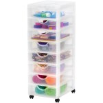 Iris ohyama, tour de rangement, organisateur plastique, 8 tiroirs, 7 l, poignes ergonomiques, facile ...