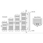 Radiateur s�che - serviettes ares raccordement central 553w blanc h : 1118 mm / l : 530 mm - i. r group ...