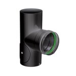 Joncoux coude t de 90� d'angle - avec trappe de visite - �mail 0. 7mm - noir - �80 - isotip