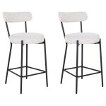 Ivanec - tabouret de bar - en tissu bouclette - noir / blanc Ivanec - tabouret de bar - en tissu bouclette - noir / blanc