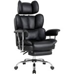 Iwmh chaise de bureau � dossier grand avec coussin lombaire, chaise de direction avec repose - pieds ...