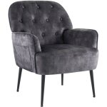 Iwmh fauteuil lounge, chaise avec dossier en velours doux � boutons, canap� simple avec pieds en m�tal ...