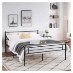 Iztoss - lit en mtal 140x190 cm - lit adulte pour matelas - cadre de lit pour chambre d'amis, chambre ...