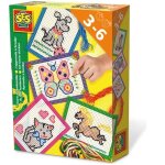 Creative - j'apprends a broder - cartes pr�imprim�es et perfor�es - toile a gros trous - pour enfant ...