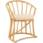 J - line - chaise avec coussin 60x61x70 cm en rotin naturel et cru