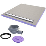 Jackon jackoboard receveur  carreler aqua line easy avec barrette 120x90 cm + siphon horizontal (4515477 ...