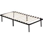 Sommier 120x190 cm jacky - solide et confortable x 29 cm - cadre  lattes + 6 pieds en mtal - paisseur ...