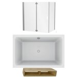 Jacob delafon - baignoire bain douche capsule, compacte + pare bain en angle 140 x 90 cm Jacob delafon - baignoire bain douche capsule, compacte + pare bain en angle 140 x 90 cm