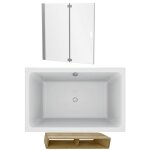 Jacob delafon - baignoire bain douche capsule, compacte + pare bain en niche 120 x 80 cm