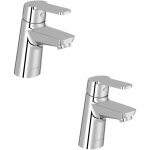 Jacob delafon - lot de deux mitigeurs lavabo aim� avec vidage chrome
