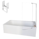 Jacob delafon - pack baignoire bain douche 170 x 90 malice version droite + tablier en niche + pare bain ...