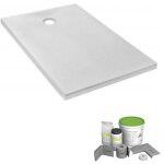Jacob delafon - pack receveur de douche 140 x 90 ipso rectangle blanc + kit d'tanchit wedi