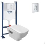 Jacob delafon - pack wc suspendu sans bride struktura + bati - support grohe + plaque start chrome Jacob delafon - pack wc suspendu sans bride struktura + bati - support grohe + plaque start chrome